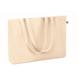 Sac toile recyclé, anses longues et soufflet 280 g/m2 Nature Respect couleur beige