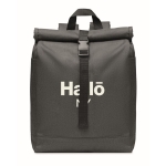 Sac à dos en polyester avec fermeture Roll Top RPET couleur noir quatrième vue principale
