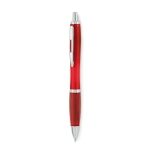 Stylo personnalisé avec bouton poussoir recyclé Encre Bleue Color RPET couleur rouge