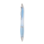 Stylo personnalisé avec bouton poussoir recyclé Encre Bleue Color RPET couleur bleu ciel
