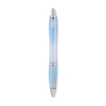 Stylo personnalisé avec bouton poussoir recyclé Encre Bleue Color RPET couleur bleu ciel