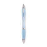 Stylo personnalisé avec bouton poussoir recyclé Encre Bleue Color RPET couleur bleu ciel sixième vue
