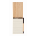Carnet personnalisé avec stylo A6 avec des pages lignées Bamboo Light couleur noir sixième vue