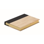 Post-it personnalisés dans un bloc en bambou avec marqueurs Bamboo couleur noir deuxième vue
