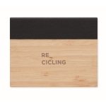 Post-it personnalisés dans un bloc en bambou avec marqueurs Bamboo couleur noir troisième vue principale