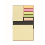 Post-it personnalisés dans un bloc en bambou avec marqueurs Bamboo couleur noir quatrième vue