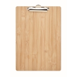 Porte-bloc en bambou avec clip en métal personnalisé A4 Admin couleur bois