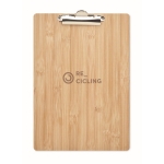 Porte-bloc en bambou avec clip en métal personnalisé A4 Admin couleur bois vue principale
