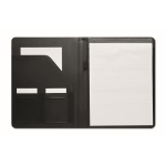 Conférencier avec bloc-notes et compartiments A4 Simple RPET couleur noir deuxième vue