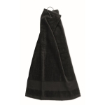 Serviette de golf en coton avec anneau de fixation 350 g/m2 Sport Pro couleur noir