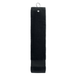 Serviette de golf en coton avec anneau de fixation 350 g/m2 Sport Pro couleur noir