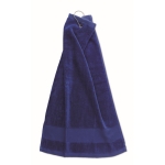 Serviette de golf en coton avec anneau de fixation 350 g/m2 Sport Pro couleur bleu