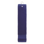 Serviette de golf en coton avec anneau de fixation 350 g/m2 Sport Pro couleur bleu vue avec zone d'impression