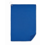 Serviette de golf avec crochet en polyester 40x60cm Golf Competition couleur bleu