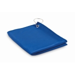 Serviette de golf avec crochet en polyester 40x60cm Golf Competition couleur bleu vue avec zone d'impression