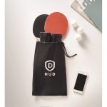 Kit de ping-pong avec filet enroulable et pochette Ping Pong To Go couleur noir troisième vue d'ambiance 2