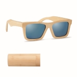 Lunettes de soleil en bambou avec étui et protection UV Bamboo Wanaka couleur bois