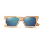 Lunettes de soleil en bambou avec étui et protection UV Bamboo Wanaka couleur bois troisième vue