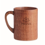 Tasse gravée pour entreprise en bois de chêne de 280 ml Oak Wood couleur bois vue principale
