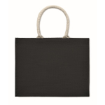 Sac caabas personnalisé ou de plage avec poignées courtes Jute Ibiza couleur noir