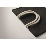 Sac caabas personnalisé ou de plage avec poignées courtes Jute Ibiza couleur noir quatrième vue photographique