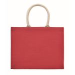Sac caabas personnalisé ou de plage avec poignées courtes Jute Ibiza couleur rouge troisième vue