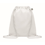 Sac à dos à cordons en coton biologique 140 g/m2 Pigment Natural couleur blanc
