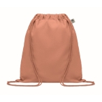 Sac à dos à cordons en coton biologique 140 g/m2 Pigment Natural couleur orange
