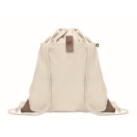 Sac à dos à cordons en coton recyclé 220 g/m2 Cotton Eco couleur beige