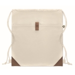 Sac à dos à cordons en coton recyclé 220 g/m2 Cotton Eco couleur beige deuxième vue