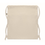 Sac à dos à cordons en coton recyclé 220 g/m2 Cotton Eco couleur beige troisième vue