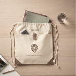 Sac à dos à cordons en coton recyclé 220 g/m2 Cotton Eco couleur beige vue d'ambiance principale