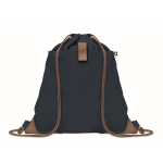 Sac à dos à cordons en coton recyclé 220 g/m2 Cotton Eco couleur bleu marine