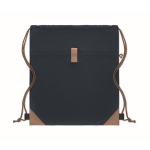 Sac à dos à cordons en coton recyclé 220 g/m2 Cotton Eco couleur bleu marine deuxième vue