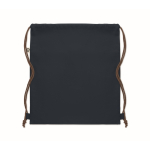 Sac à dos à cordons en coton recyclé 220 g/m2 Cotton Eco couleur bleu marine troisième vue