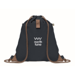 Sac à dos à cordons en coton recyclé 220 g/m2 Cotton Eco couleur bleu marine vue principale
