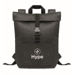 Sac à dos sophistiqué pour ordinateur en feutre RPET EasyCarry couleur gris foncé deuxième vue principale