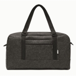Sac de sport ou de voyage en feutre avec bandoulière réglable RPET couleur gris foncé deuxième vue