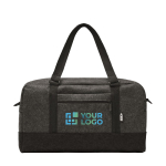 Sac de sport ou de voyage en feutre avec bandoulière réglable RPET vue avec zone d'impression
