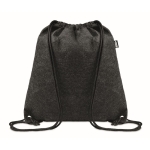 Sac à dos à cordons en feutre rPET avec cordes en polyester City RPET couleur gris foncé
