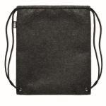 Sac à dos à cordons en feutre rPET avec cordes en polyester City RPET couleur gris foncé deuxième vue