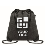 Sac à dos à cordons en feutre rPET avec cordes en polyester City RPET vue avec zone d'impression