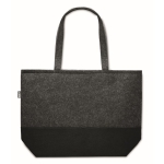Sac cabas publicitaire en feutre RPET avec base colorée Duo City RPET couleur gris foncé troisième vue