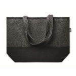 Sac cabas publicitaire en feutre RPET avec base colorée Duo City RPET couleur gris foncé quatrième vue