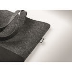 Sac cabas publicitaire en feutre RPET avec base colorée Duo City RPET couleur gris foncé quatrième vue photographique