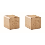 Lot de 2 enceintes sans fil avec boîtier en bambou Double Set couleur bois cinquième vue