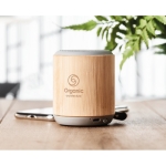 Enceinte publicitaire avec boîtier et poignée en bambou Icelande couleur bois troisième vue principale