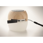 Enceinte en bambou avec lumière d'ambiance et sangle de transport Pure couleur bois sixième vue photographique
