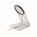 Chargeur sans fil magnétique en aluminium avec support Alu Stand couleur argenté mat troisième vue