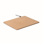 Tapis de souris en liège avec chargeur sans fil publicitaire en liège couleur beige